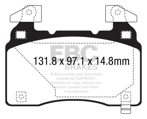 EBC 14+ Cadillac CTS Vsport 3.6 Twin Turbo Redstuff Front Brake Pads - DP33028C