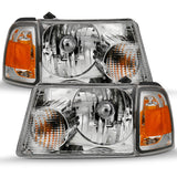 ANZO 2001-2011 Ford Ranger Crystal Headlight Chrome w/Corner Lights (OE Replacement) - 111484