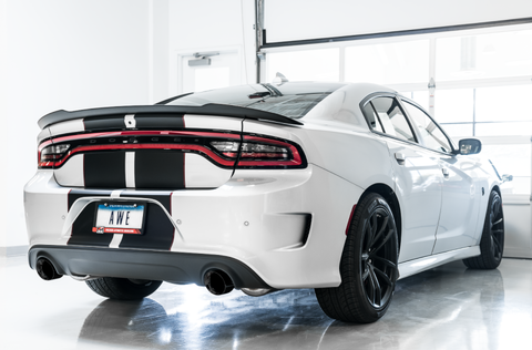 AWE Tuning 2015+ Dodge Charger 6.4L/6.2L Non-Resonated Touring Edition Exhaust - Diamond Blk Tips - 3020-33070
