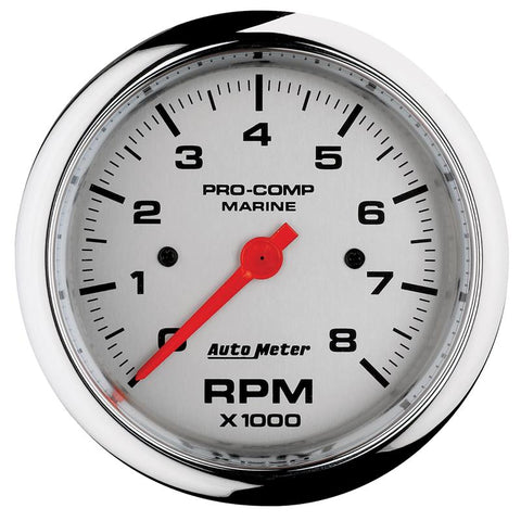 Autometer Marine Chrome Ultra-Lite 3-3/8in 8k RPM Tachometer Gauge - 200779-35