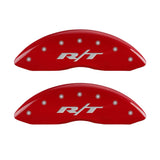MGP 4 Caliper Covers Engraved Front & Rear RT1-Truck Red finish silver ch - 12088SRT1RD