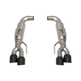 Kooks 2018+ Mustang 5.0L 4V OEM x 3in Axle-Back Exh w/3in Round Race Mufflers 4in Black Quad Tips - 11516260