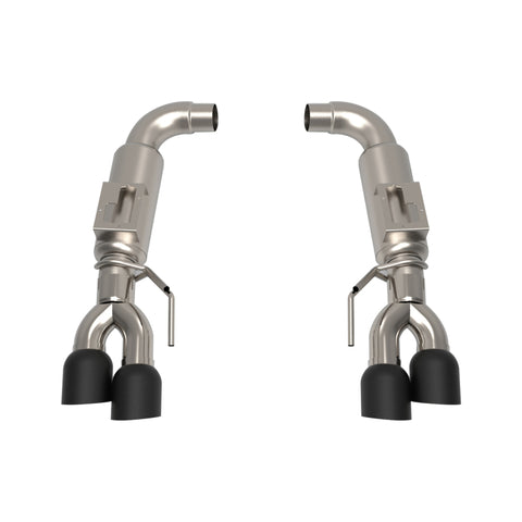 Kooks 2018+ Mustang 5.0L 4V OEM x 3in Axle-Back Exh w/3in Round Race Mufflers 4in Black Quad Tips - 11516260