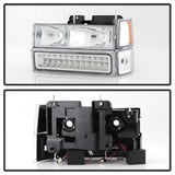 xTune 92-94 Blazer Full Size Corner/LED Bumper Headlights Chrome HD-JH-CCK88-LED-AM-C-SET - 5069559