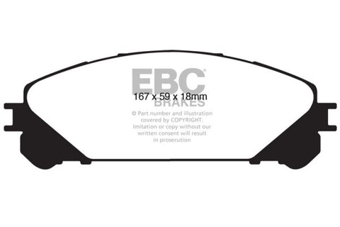 EBC 15+ Lexus NX200t 2.0 Turbo Redstuff Front Brake Pads - DP31837C