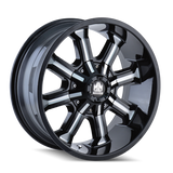 Mayhem 8102 Beast 18x9 / 5x114.3 BP / -12mm Offset / 87mm Hub Black w/ Milled Spokes Wheel - 8102-8956M12