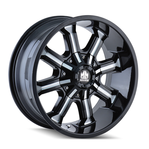 Mayhem 8102 Beast 18x9 / 5x114.3 BP / -12mm Offset / 87mm Hub Black w/ Milled Spokes Wheel - 8102-8956M12