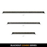 Go Rhino Xplor Blackout Combo Series Sgl Row LED Light Bar w/Amber (Side/Track Mount) 20.5in. - Blk - 751052012CSS