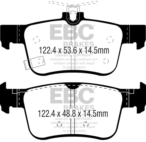 EBC 2016+ Honda Civic Coupe 1.5L Turbo Ultimax2 Rear Brake Pads - UD1878