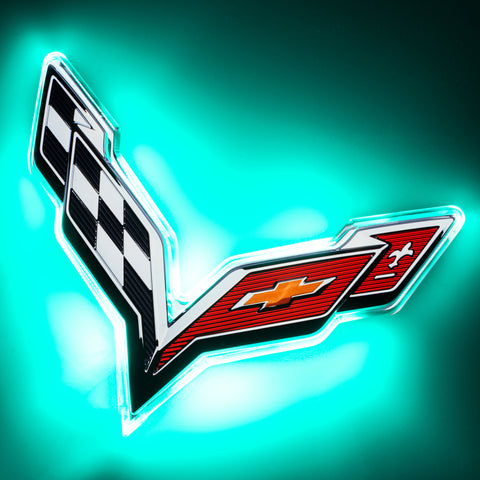 Oracle Corvette C7 Rear Illuminated Emblem - Aqua - 3633-010