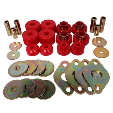 Energy Suspension Body Mount Set-Reg Access & Dbl Cab - Red - 8.4109R