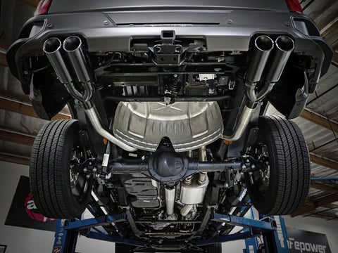 aFe Vulcan Series 4-3in 304SS Exhaust Cat-Back w/ Blk Tips 2019 GM Silverado/Sierra 1500 V8-6.2L - 49-34102-B