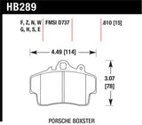 Hawk 97-08 Porsche Boxster DTC-60 Compound Front Brake Pads - HB289G.610