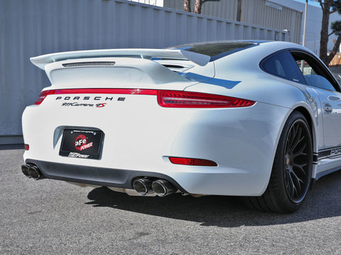 aFe MACHForce XP 12-16 Porsche 911 Carrera H6-3.8L SS-304 Cat-Back Exhaust w/Carbon Fiber Tips - 49-36406-1C
