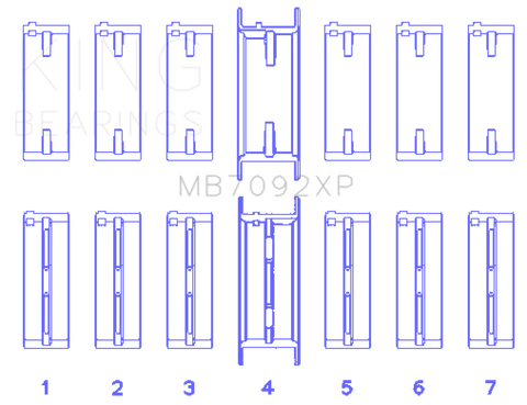 King Nissan RB26DETT (Size STD) Performance Main Bearing Set - MB7092XP