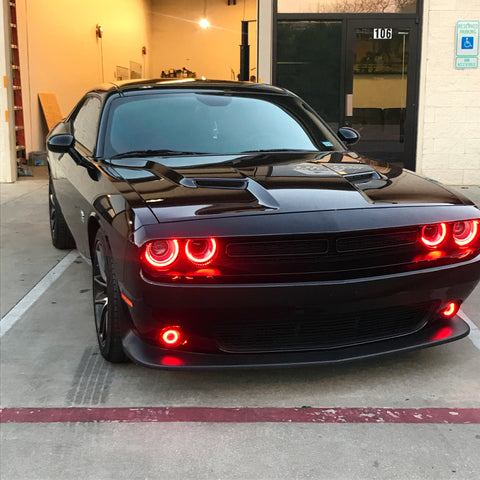 Oracle 15-21 Dodge Challenger Waterproof LED Fog Light Halo Kit - ColorSHIFT - 1236-333