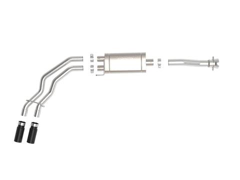 aFe Rebel 3in 409 SS Cat-Back Exhaust 2021 Ford F-150 V6 2.7L/3.5L (tt)/V8 5.0L w/ Black Tips - 49-43128-B