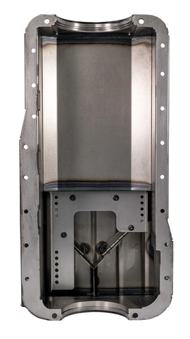 Moroso Ford 351W (w/Front Sump & Billet End Seals) Road Race Baffled Wet Sump 7qt 8in Steel Oil Pan - 20536