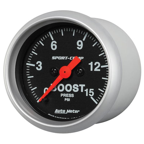 Autometer 2-1/16in 15PSI Boost Digital Stepper Motor Sport-Comp Gauge - 3350