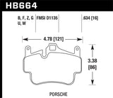 Hawk 05-08 Porsche 911 Carrera Front & Rear / 08 Boxster / 07-08 Cayman Front HPS Street Brake Pads - HB664F.634