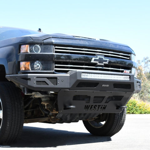 Westin 15-19 Chevrolet Silverado 2500/3500 Pro-Mod Skid Plate - Textured Black - 58-71165
