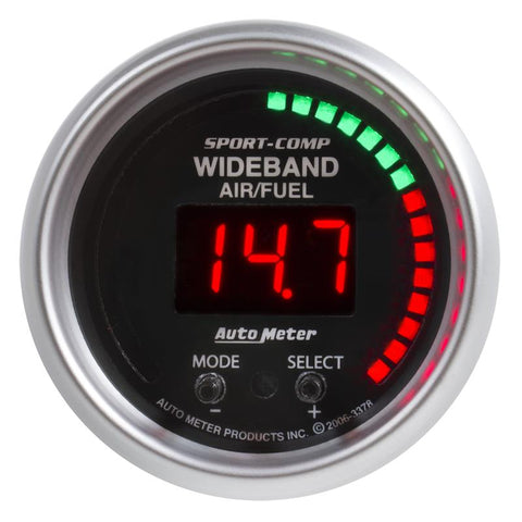 Autometer Sport-Comp 52mm Air/Fuel Ratio Pro Plus Digital w/ Peak & Warning Gauge - 3397