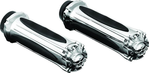 Kuryakyn Zombie Grips Without Throttle Boss Throttle-By-Wire Chrome - 6298