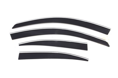 AVS 06-13 Lexus IS250 Ventvisor Low Profile Deflectors 4pc - Smoke w/Chrome Trim - 794008
