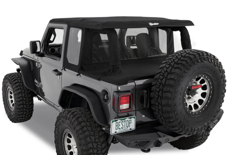 Bestop 18-26 Jeep Wrangler JL 2-Door Halftop Conversion Kit (Black Diamond) - 80101-35