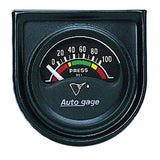 Autometer AutoGage Gauge Console 1.5in 100psi Electric Oil Pressure Gauge - Black Dial/Black Bezel - 2354