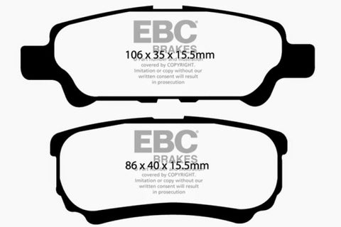 EBC 11-14 Chrysler 200 2.4 Ultimax2 Rear Brake Pads - UD1037