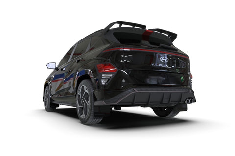 Rally Armor 2024 Hyundai Kona N Line Black UR Mud Flap - Metallic Black Logo - MF103-UR-BLK-MBK