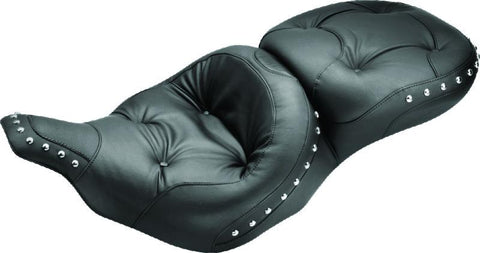 Mustang 97-07 Harley Electra Glide, Rd Glide Wide Touring Regal 1PC Seat w/Studs - Black - 75570
