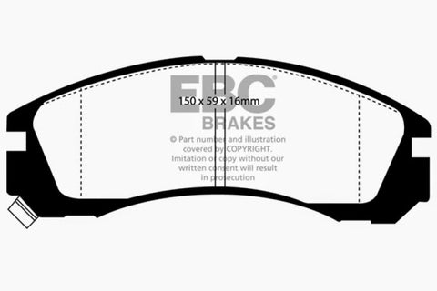 EBC 91-96 Dodge Stealth 3.0 2WD Redstuff Front Brake Pads - DP3954C