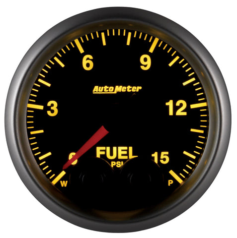 AutoMeter Gauge Fuel Press 2-1/16in. 15PSI Stepper Motor W/Peak & Warn Elite - 5667