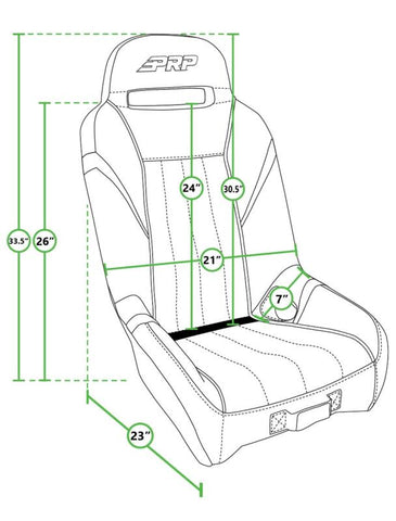 PRP Polaris RZR PRO XP/PRO R/Turbo R GT/S.E. Suspension Seat- Black - A5701-PORXP-201