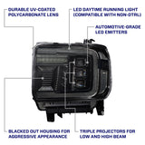 Form Lighting 2014+ GMC Sierra 1500/2500/3500 LED Projector Headlights Amber DRL (Pair) - FL0023