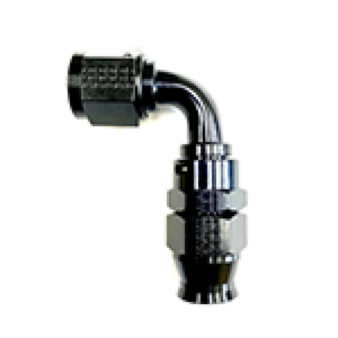 Fragola -6AN Real Street x 90 Degree 3/8 EFI Quick Disconnect Hose End Black - 689006B-6QD