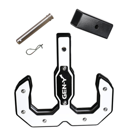 Gen-Y Hulk 2.0 16K Tow Hook 2in Shank w/GH-009 Reducer Sleeve/GH-099 Pin/GH-011 Clip - Black/White - GH-0071-W