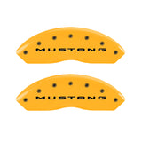 MGP 4 Caliper Covers Engraved Front 2015/Mustang Engraved Rear 2015/37 Yellow finish black ch - 10202SM32YL