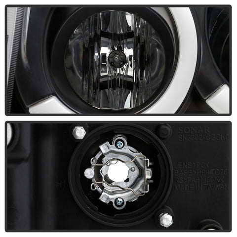 Spyder 05-07 Jeep Grand Cherokee - Light Bar Projector Headlights - Black - PRO-YD-JGC05V2-LB-BK - 5086129