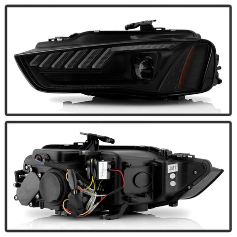 Spyder 13-16 Audi A4/S4 Halogen Model Only High-Power LED Headlights - Black PRO-YD-AA413HALAP-BK - 5088345