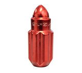 NRG 500 Series M12 X 1.5 Bullet Shape Steel Lug Nut Set - 21 Pc w/Lock Key - Red - LN-LS500RD-21