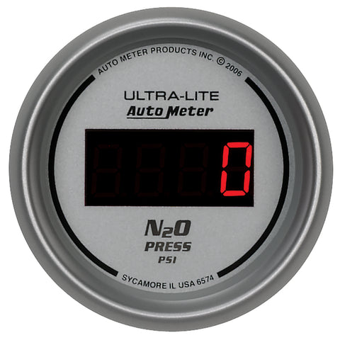 Autometer Ultra-Lite 2-1/16in 1600 PSI Digital Nitrous Pressure Gauge - Silver - 6574