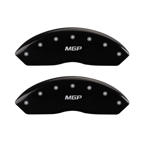 MGP 4 Caliper Covers Engraved Front Shelby Rear Snake Yellow Finish Black Char 2007 Ford Mustang - 10197SSBYYL