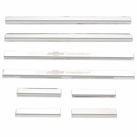 Putco 14-18 Chevy Silv LD - Double Cab w/ CHEVROLET Etching (8pcs) SS Door Sills - 95172GM-1