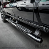Westin 19-20 Chevrolet/GMC Silverado/Sierra 1500 Double Cab PRO TRAXX 4 Oval Nerf Step Bars - Black - 21-24125