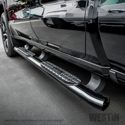 Westin 19-20 Chevrolet/GMC Silverado/Sierra 1500 Double Cab PRO TRAXX 4 Oval Nerf Step Bars - Black - 21-24125