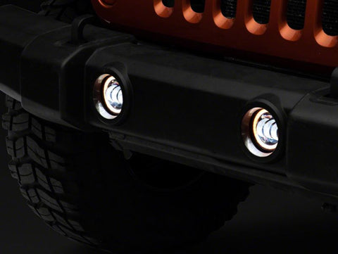 Raxiom 07-23 Jeep Wrangler JK & JL Axial Series Halo LED Fog Lights- Amber - J130812
