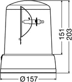 Hella Rotating Beacon H12V Yellow Mg12 2Rl - 008061101